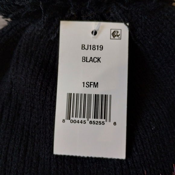 Betsey Johnson Rainbow Stripe Beanie with Pom - Picture 5 of 5